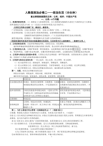 人教版政治必修二——政治生活-知识提纲(分主体).doc