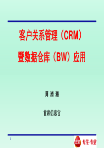 客户关系管理(CRM)暨数据仓库(BW)应用-案例