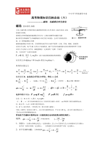 高考物理知识归纳总结之六(磁场、电磁感应和交流电)