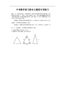 中考数学复习新定义题型压轴题专项练习汇总