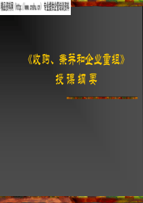 收购、兼并和企业重组（PPT134页）