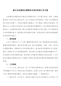 建立全民健身志愿服务长效化机制工作方案