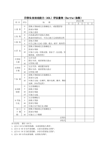 日常生活活动能力(ADL)评估量表(Barthel指数)