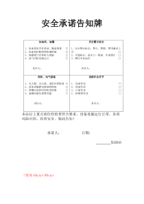 加油站风险点及安全承诺告知牌