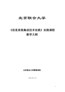 信息系统集成技术实践大纲