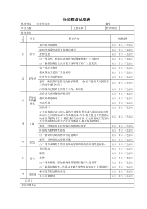 安全带检查记录表