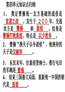 七年级历史上册第四单元复习课件[人教课标]