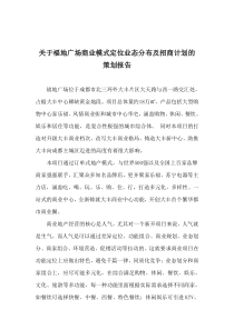 商场商业模式定位业态分布及招商计划的策划报告