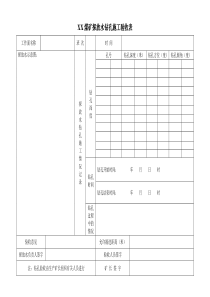 XX煤矿探放水钻孔施工验收表