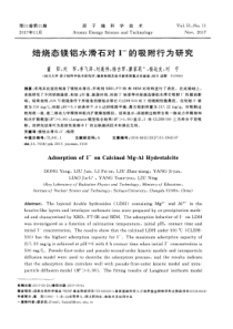 焙烧态镁铝水滑石对I-的吸附行为研究