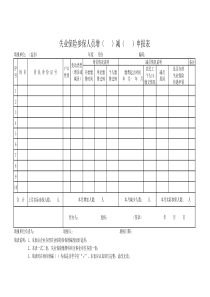 失业保险参保人员增减申报表空表