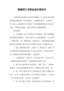 新教师三年职业成长规划书