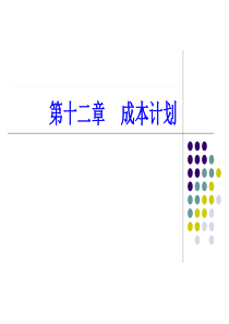 第12章成本计划