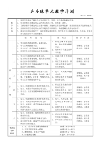 乒乓球单元教学计划