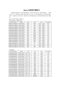 Epcos电容型号规格书