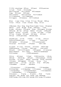 小学初中常用英语单词分类整理