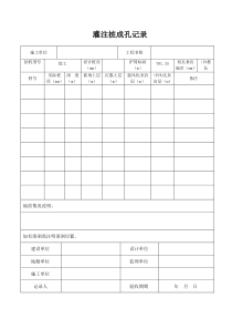 灌注桩成孔记录表