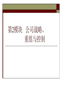 第2模块公司战略、重组与控制