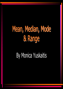 Mean--Median--Mode-&-Range均值-中位数-模式与范围