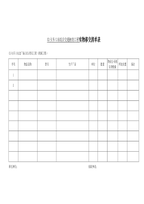 工程实物移交清单表