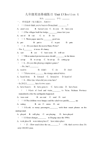 人教版九年级英语Unit13-Section-A习题