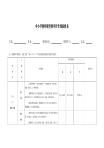 教师课堂教学评价指标体系