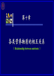 11：第十章--各类营养物质的相互关系(3学时)