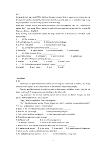 小学六年级英语阅读训练及答案整理版