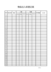 物品出入库明细表格