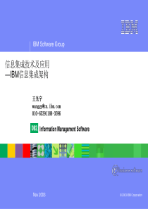 信息集成技术及应IBM信息集成架构