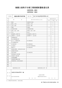 混凝土结构子分部工程观感质量检查记录