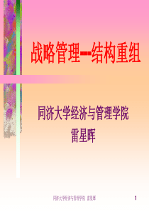 第九章结构重组(战略管理-同济大学,雷星晖)