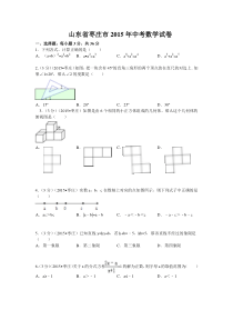 山东省枣庄市2015中考数学试题(含答案及解析)