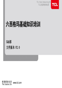 六西格玛基础知识培训正式版