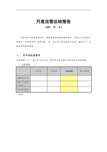 房地产企业月度运营总结报告