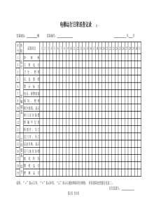 电梯日常巡查记录表(范本)