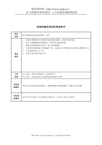 采购部信息收集员岗位职责说明书