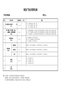 广告公司竞标评分标准