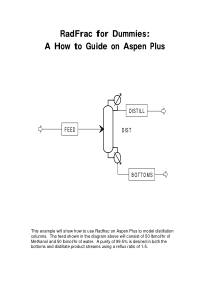 Aspen模拟反应精馏-radfrac模块
