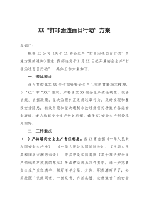 XX公司打非治违百日行动方案