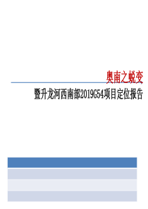 南京升龙河西南部2019G54项目定位报告