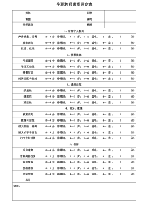 讲师素质评定表