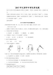 2017年天津中考化学试题