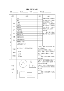 瞬时记忆评价量表