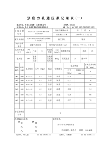 预应力孔道压浆记录表