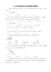 2019年湖北省黄冈市中考数学试卷