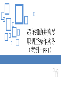 超详细的并购尽职调查操作实务(案例“加”PPT)