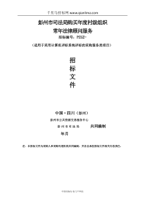 司法局购买村级组织常年法律顾问服务公开招投标书范本