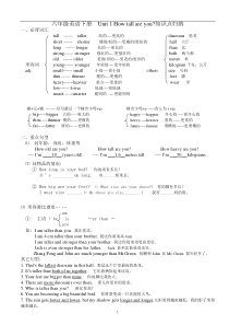 新版PEP小学英语六年级下1--4单元复习资料