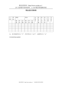 菜品成本控制表